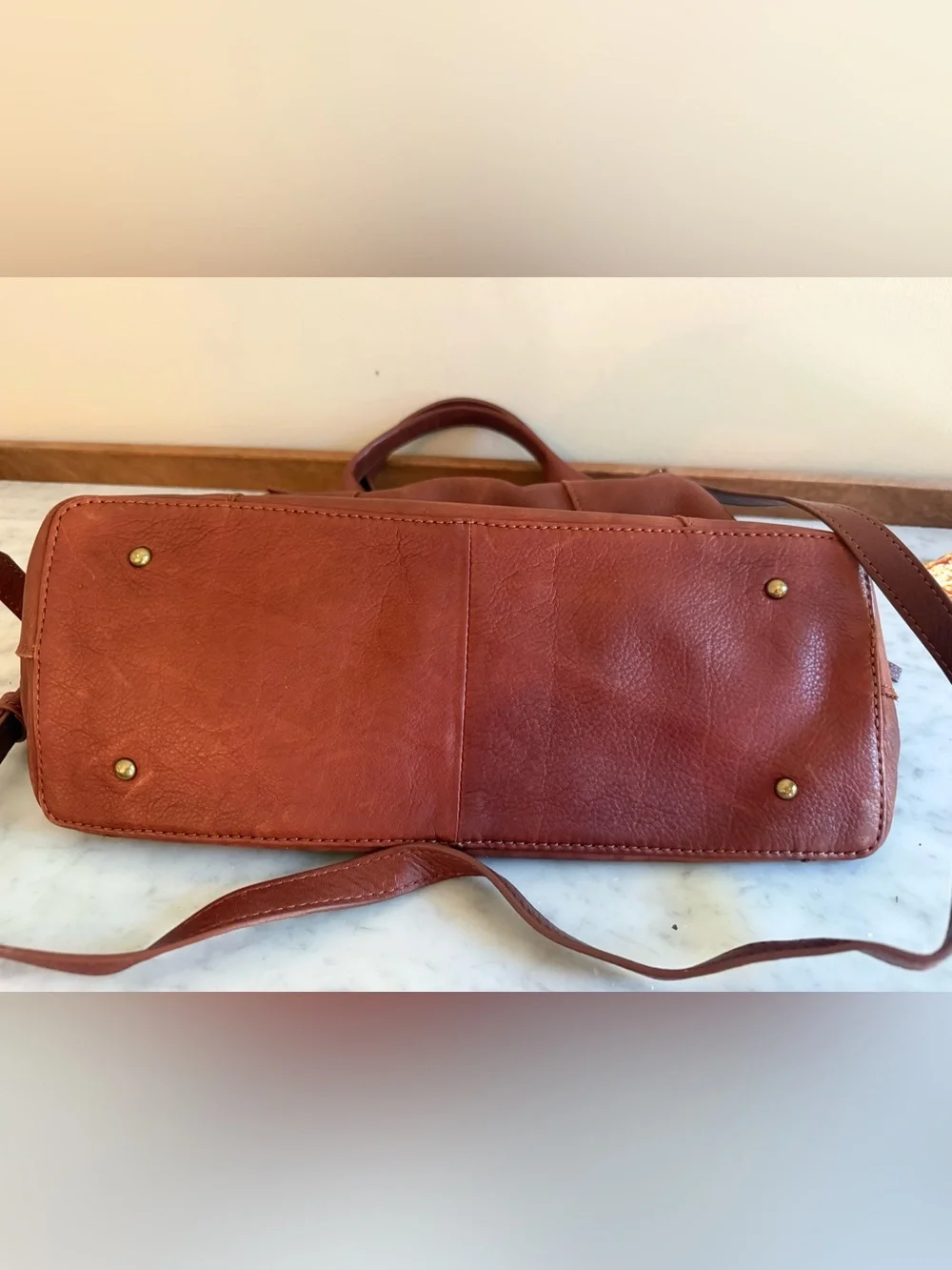 American Leather Co. Ada Triple Entry Leather Satchel
